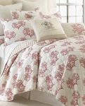 Levtex Luxury Belize Coral Coastal Quilted Full Queen Set 88" 92" New. Fixed Price $165.00.