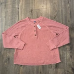 Nwt Old Navy Women's Size Shirt Plush Waffle Knit Henley Cozy Light Pink Top. Fixed Price $19.05.
