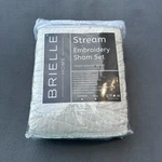 Brielle Home Stream Embroidery Sham Set Standard White Quilted 2PC. Fixed Price $12.99.