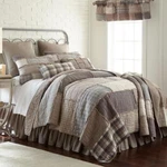 Donna Sharp Smoky Cobblestone *queen* Quilt 3 Pc Set Rag Farmhouse Country Plaid. Fixed Price $318.00.