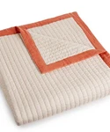 Hotel Collection Full / Queen Quilted Coverlet Textured Lattice Poppy Beige Euc. Fixed Price $74.99.