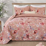 Pink Floral Quilt Queen Size, Botanical Flowers Bedspreads Coverlet Set, 3. Fixed Price $32.99.