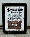 Homestead Cotton Primitive Rustic Farmhouse Wood Block Shelf Sitter 3.5X4.5. Fixed Price $12.95.