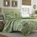 New! Cozy Tropical Lush Blue Pink Green Sage Palm Leaf Tree Beach Quilt Set. Fixed Price $168.32.