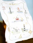 Jack Dempsey Needle Art Lighthouses Lap Or Wall Quilt Top. Fixed Price $23.95.