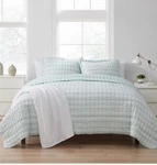 Sweet Home Collection Quilt Set Checkered Plaid Embroidered Prewashed & Soft. Fixed Price $39.00.