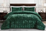 Chezmoi Collection 3-PIECE Double Square Stitched Distressed Velvet Quilt Set. Fixed Price $77.99.