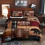 Luvivihome 3PCS Cabin Comforter Set Size, Rustic King, Adventure Awaits. Fixed Price $71.23.