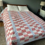 Vintage Ralph Lauren Blueberry Farm Patchwork Quilt King Americana Red Gingham. Fixed Price $159.99.
