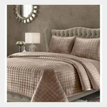 Tribeca Living Lugano Gold Velvet Oversized Solid 3PC King Quilt Set. Fixed Price $150.00.