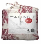 Tahari Home Toile Red Floral Flannel Full Sheet Set 4-PIECE Cotton New. Fixed Price $54.96.