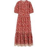 Madewell Floral Paisley Pintuck Tiered Midi Dress Short Puff Sleeve Size 4. Fixed Price $55.00.