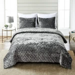Fredsure Distressed Velvet Quilt Set, 3 Pieces Grey King, F.... Fixed Price $68.69.
