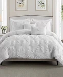 Swift Home Full / Queen Floral Pintuck White Comforter Set. Fixed Price $55.80.