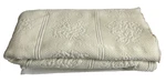 Martha Stewart Embroidered Matelasse Scalloped Bedspread / Coverlet Butter Twin. Fixed Price $65.00.