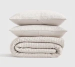 Nwt Quince King Cal Silk Pick Stitch Quilt Set 2 Shams Ivory. Fixed Price $318.00.