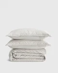Nwt Quince Organic 100% Cotton Stripe Stitch Quilt Set King / Cal Light Grey. Fixed Price $99.00.