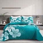 Djy Floral Quilt Set King 3 Pieces Gradient Green Bedspread Botanical Sof.... Fixed Price $49.29.