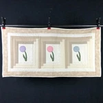 Quilt Wall Hanging Textile Art Farmhouse Allium Giganteum Ball Flower Purple 39". Fixed Price $57.37.