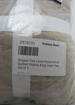 Pottery Barn Belgian Flax Linen Floral Stitch Quilted King Shams S/3 Dark. Fixed Price $109.96.