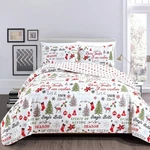 Holiday 3 Piece Quilt Set - Carol Collection. Fixed Price $89.99.