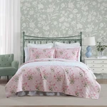 Laura Ashley Full/queen Veronicas Bouquet 100% Cotton Quilt Set Pink. Fixed Price $31.99.