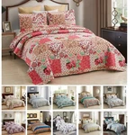 Bedspread Coverlet 3-PIECE Oversized Cover, Floral Patchwork Quilt Sets. Fixed Price $38.15.
