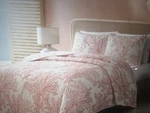 Tommy Bahama King Quilt + 2 Shams Coral Garden White New Reversible. Fixed Price $46.07.