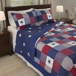 Lavish Home (king 3-PC Caroline Patriotic Quilt Microfiber Americana Stars And. Fixed Price $99.00.