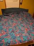 Springmaid? Vintage Y2K Teal Geometric Comforter Queen Euc. Fixed Price $100.00.