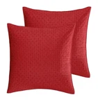 Cross Stitch Red Solid Euro Sham Set Of 2 - One Levtex Home. Fixed Price $50.00.
