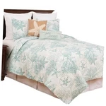 Ocean Treasures Blue Starfish Sand Dollar King Bed Quilt Set 3 Piece. Fixed Price $100.84.