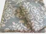 Laura Ashley Rowland Cotton Quilt & Sham Reversible Blue White Damask Sz Twin. Fixed Price $49.95.