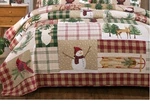 Cardinal Winter Wildlife Yuletide Full Queen Reversible Quilt Cabin Mountains. Fixed Price $145.00.