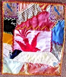 C1865 Antique Doll Quilt 6.25 7.5 Multi Color Calico Textile Folk Art Bird. Fixed Price $50.00.