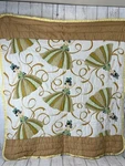 Handmade Girls With Fancy Dresses 40X40 Blanket Green Yellow Quilted. Fixed Price $40.49.