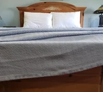 Royal Velvet Coverlet Queen Egyptian Cotton Light Blue Herringbone Coastal. Fixed Price $59.95.