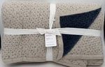 Pottery Barn Cross Stitch Velvet King Quilt Lapis Blue. Fixed Price $249.95.