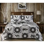 Virah Bella Quilt Set Full Queen Grey White New Farm Life Patchwork DQ10055FQ. Fixed Price $60.00.
