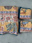 King Ophelia 3-PIECE Golden Sunflower Quilt Set, Distant Lands Peacock. Fixed Price $119.99.