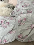 Simply Shabby Chic Twin Cabbage Roses Duvet & Standard Sham Blue Ruched. Fixed Price $115.00.