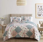 Chezmoi Collection Jolie Pre-washed Cotton Floral Diamond Patchwork Quilt Set. Fixed Price $86.99.
