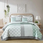 Kaloola Green Patchwork Queen Quilt Set, 100% Cotton Bedding .... Fixed Price $141.56.