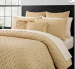 Nwt! Donna Karan Luxury Meditate King Quilt Comforter Gold Linen Silk. Fixed Price $299.99.