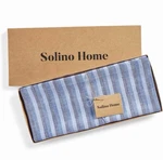 Solino Home 100% Pure Linen Bistro Blue Table Runner 14 X 108 Inch Hemstitch. Fixed Price $29.99.