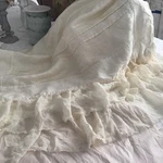 Bella Notte Valentina Deluxe Sham Satin Silk Gauze Ruffle, Winter White Ivory. Fixed Price $295.00.