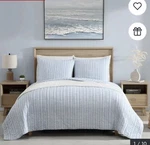 Nautica Coleridge Blue White Stripe Cotton Reversible 3-PIECE Quilt Set King. Fixed Price $71.99.