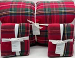Pottery Barn Stewart Plaid Flannel Reversible King Comforter & 2 Standard Shams. Fixed Price $279.95.