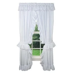 Ellis Curtain 2-PIECE Ruffled Priscilla Window Panel 80"X84" White. Fixed Price $74.96.