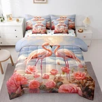 Erosebridal Flamingo Bag Queen Comforter Set 7 Piecepink Bedding. Fixed Price $49.77.